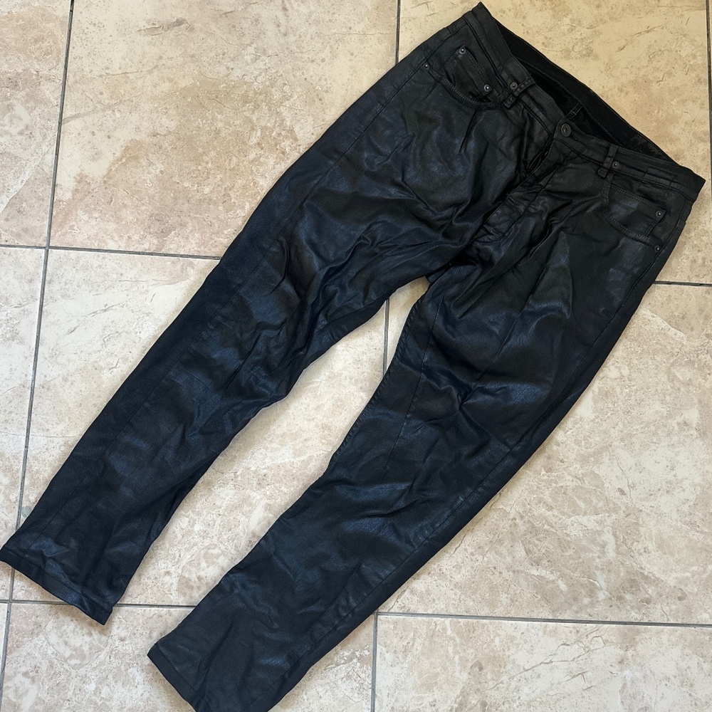 Rick Owens DRKSHDW Black Wax Denim 'Torrence Cut' Jeans